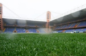 Stadio Luigi Ferraris sotto la pioggia