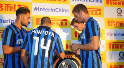 Inter players at Pirelli event today