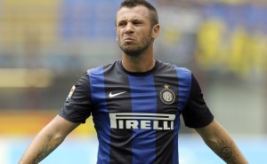 MILAN, ITALY - SEPTEMBER 23:  Antonio Cassano of FC Inter Milan dejected during the Serie A match between FC Internazionale Milano and AC Siena at San Siro Stadium on September 23, 2012 in Milan, Italy.  (Photo by Claudio Villa/Getty Images)