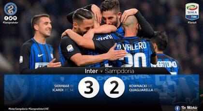 (VIDEO) Highlights: Inter 3 – 2 Sampdoria