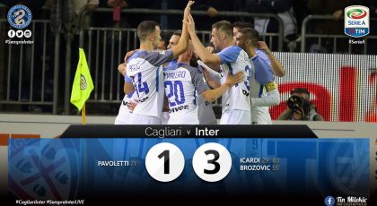 VIDEO – Highlights: Cagliari 1 – 3 Inter: Icardi Takes Inter To The Top Of The Serie A