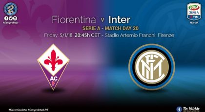 OFFICIAL – Starting Line-Ups Fiorentina vs Inter: Joao Mario Replaces Candreva