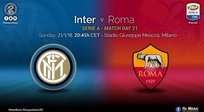 OFFICIAL – Starting Line-ups Inter vs Roma: Santon Starts