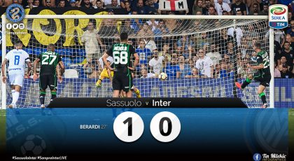 WATCH – Highlights: Sassuolo 1 – 0 Inter: Another Defeat At The Mapei Stadium