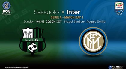 Preview: Sassuolo vs Inter: #InterIsHere