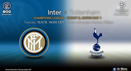 OFFICIAL – Starting Lineups Inter vs Tottenham: Skriniar Plays To The Right In A Four Man Defence