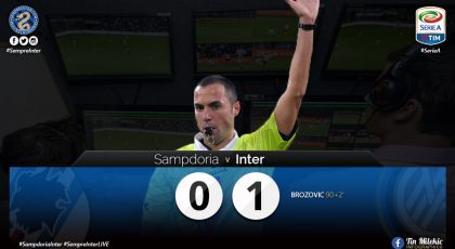 WATCH – Highlights – Sampdoria 0 – 1 Inter: Very Annoying Refereeing