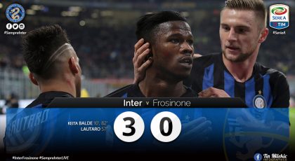 WATCH – Highlights – Inter 3 – 0 Frosinone: Keita Balde Leads The Demolition Show