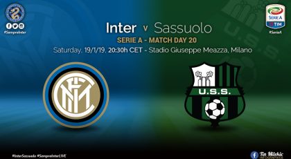 Preview – Inter vs Sassuolo: Building Good Memories