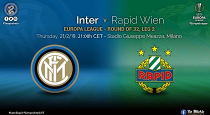 OFFICIAL – Starting Lineups Inter Vs Rapid Vienna: Candreva & Ranocchia Start