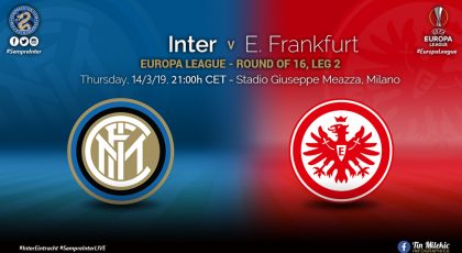 OFFICIAL – Starting Lineup Inter vs Eintracht Frankfurt: Candreva, Keita Balde, Perisic & Politano Start