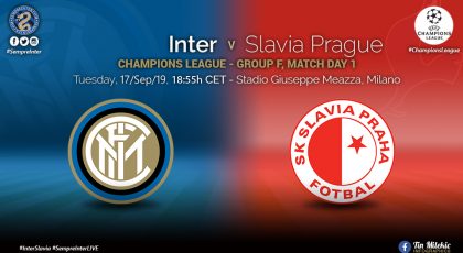 OFFICIAL – Lineups Inter vs Slavia Prague: Gagliardini, D’Ambrosio & Lautaro Start