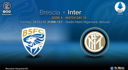 OFFICIAL – Starting Lineups Brescia vs Inter: Kwadwo Asamoah & Stefan de Vrij Start