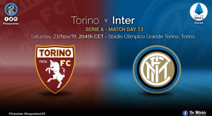 OFFICIAL – Starting Lineups Torino Vs Inter: Danilo D’Ambrosio Starts