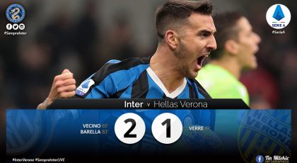 WATCH – Highlights Inter 2 – 1 Hellas Verona: Nicolo Barella’s Screamer Seals The Win