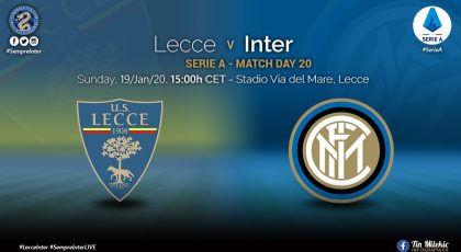 OFFICIAL – Starting Lineups Lecce vs Inter: Barella, Sensi & Brozovic All Start