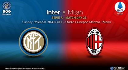 Official – Starting Lineups Inter Vs AC Milan: Daniele Padelli & Alexis Sanchez Start