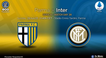 Official – Starting Lineups Parma Vs Inter: Gagliardini, Biraghi, Godin & D’Ambrosio All Start