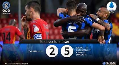Watch – Highlights Benevento 2 – 5 Inter: Nerazzurri Take All 3 Points In Another Goal Fest