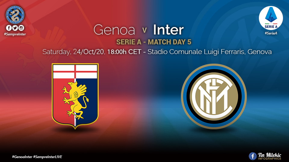 Official – Starting Lineups Genoa Vs Inter: Andrea Ranocchia, Matteo Darmian & Christian Eriksen Start