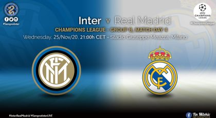 OFFICIAL – Inter Vs Real Madrid: Roberto Gagliardini & Lautaro Martinez Start