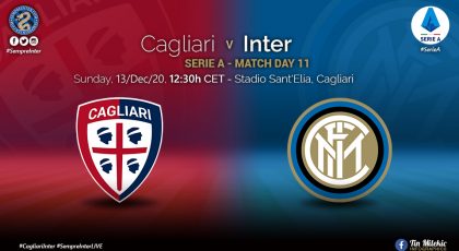Official – Starting Lineup Cagliari Vs Inter: Christian Eriksen Starts