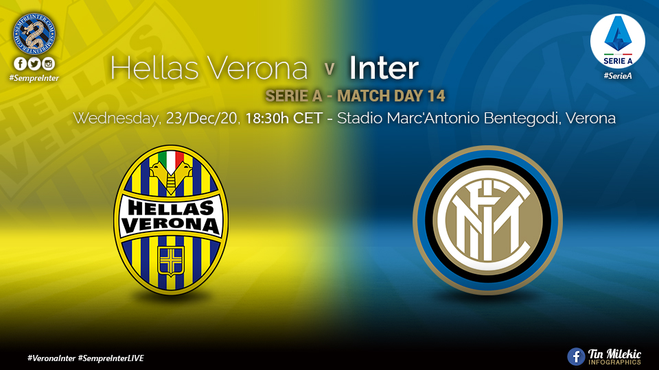 Official Starting Lineups – Hellas Verona Vs Inter: Ivan Perisic, Lautaro Martinez & Romelu Lukaku Start