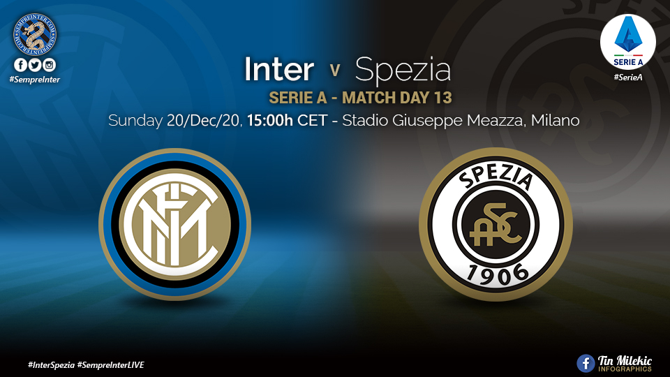 Official – Starting Lineups Inter Vs Spezia: Marcelo Brozovic & Roberto Gagliardini Start