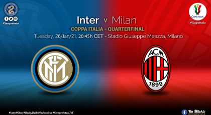 Official – Starting Lineups Inter vs AC Milan: Aleksandar Kolarov & Ivan Perisic Start