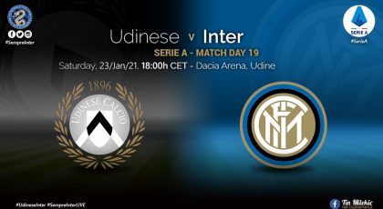 Official – Starting Lineups Udinese Vs Inter: Same Starting XL As In Juventus Demolition Job