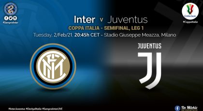 Official – Starting Lineups Inter Vs Juventus: Alexis Sanchez & Ashley Young Start