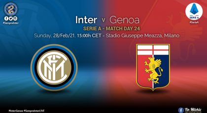 Official – Starting Lineups Inter Vs Genoa: Matteo Darmian Starts