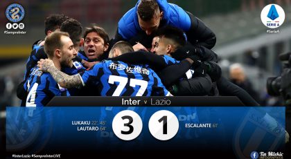 Watch – Inter 3 – 1 Lazio: The Lukaku & Lautaro Show Send Nerazzurri Top Of The Serie A