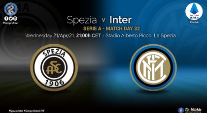 Official – Starting Lineups Spezia Vs Inter: Ivan Perisic Back From Start