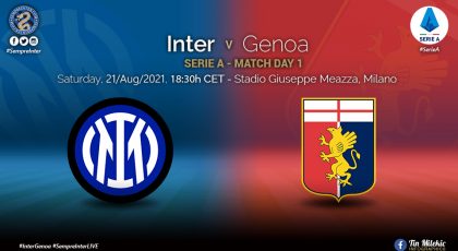 Official Starting Lineups – Inter Vs Genoa: Stefano Sensi & Edin Dzeko Start In A 3-5-1-1