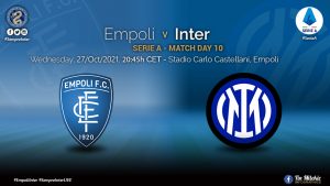 Official – Starting Lineups Empoli Vs Inter: Federico Dimarco, Roberto Gagliardini & Danilo D’Ambrosio Start