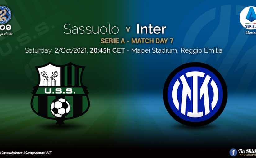 Preview Sassuolo vs Inter Milan In Serie A