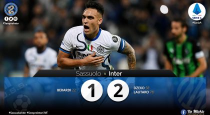 Video – Highlights Sassuolo 1 – 2 Inter: Edin Dzeko Saves The Nerazzurri Once Again