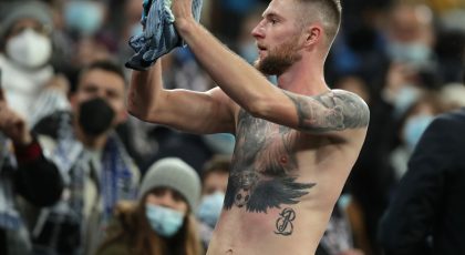 Photo – Inter Defender Milan Skriniar Celebrates Qualifying To The Knockout Stages Of The Champions League
