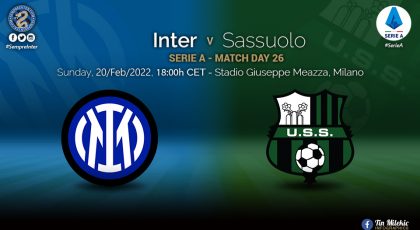 Preview – Inter Vs Sassuolo: Nerazzurri Face Bogey Team Without Marcelo Brozovic & Alessandro Bastoni