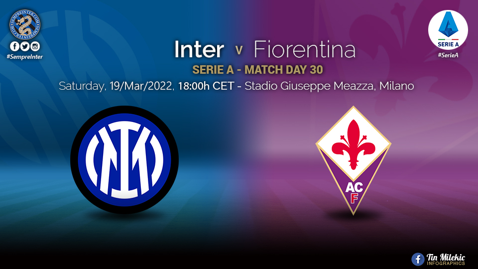 Official – Starting Lineups Inter Vs Fiorentina: Arturo Vidal & Danilo D’Ambrosio Start