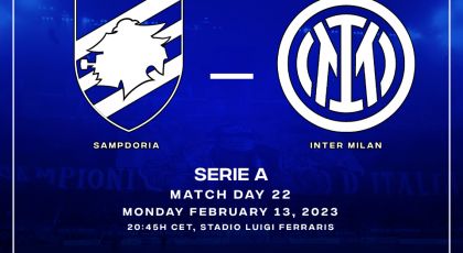 Official – Starting Lineup Sampdoria Vs Inter: Romelu Lukaku, Stefan de Vrij & Robin Gosens Start