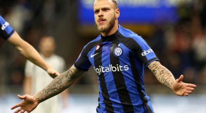Photo – Inter Milan Wingback Federico Dimarco Celebrates Inter Milan’s 3-1 Serie A Win Over Lazio