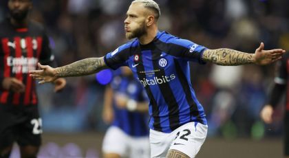 Photo – Inter Milan’s Federico Dimarco Celebrates Reaching Champions League Semifinals: “For You, For Us, For Inter”