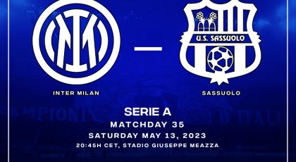 Official Starting Lineups Inter Milan Vs Sassuolo: Marcelo Brozovic & Romelu Lukaku Start