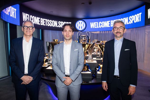 Alessandro Antonello CEO Corporate Inter Milan Stefano Tino Managing Director Italy in Betsson Group Luca Danovaro CMO Inter Milan