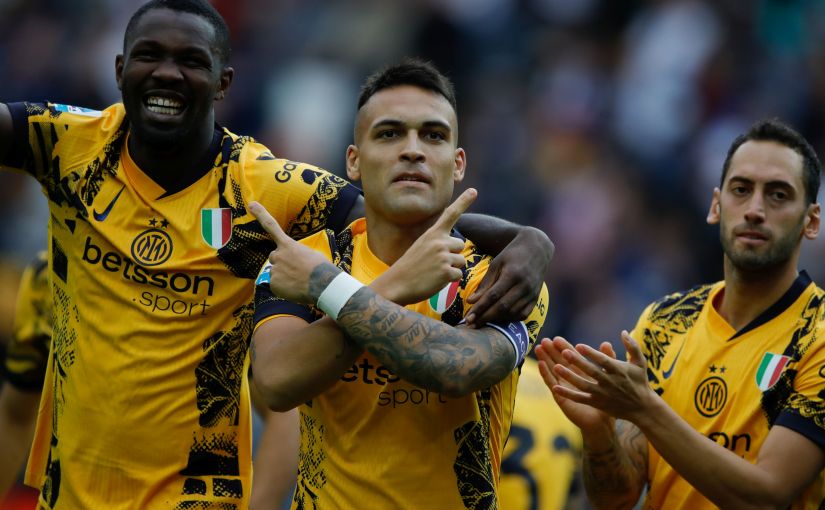 Lautaro Martinez Hakan Calhanoglu Marcus Thuram Inter Milan