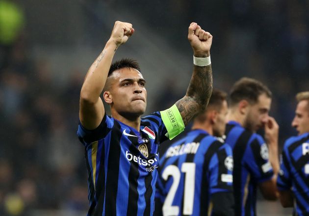 Lautaro Martinez celebrates with Inter Milan