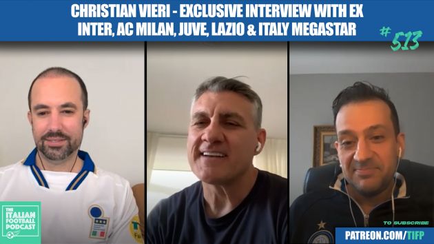 TIFP - Ep. 513 Exclusive Interview Christian Vieri AC Milan Inter Milan Juventus Lazio Italy Azzurri YouTube Image