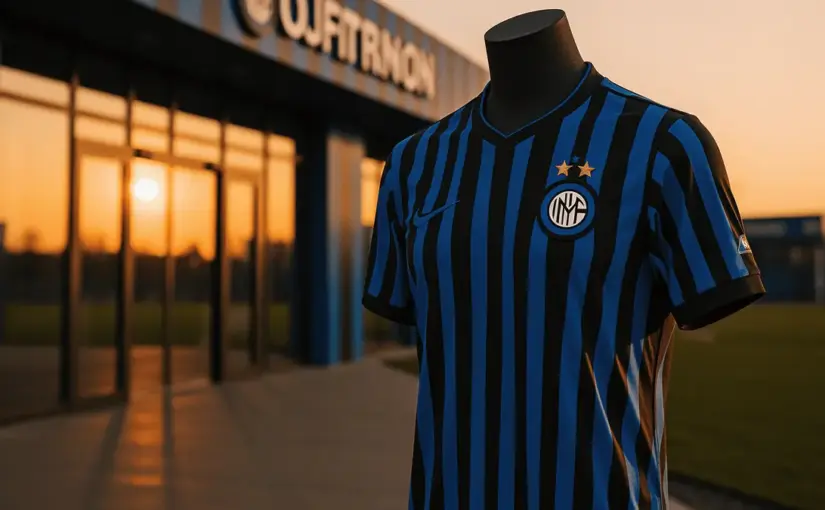 Inter Milan training facility with blue and black jersey symbolizing Marco Palestra transfer